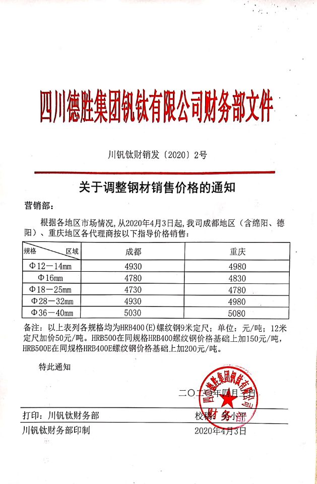 千亿平台登录入口4月3日钢材销售指导价 千亿平台登录入口4月3日钢材销售指导价