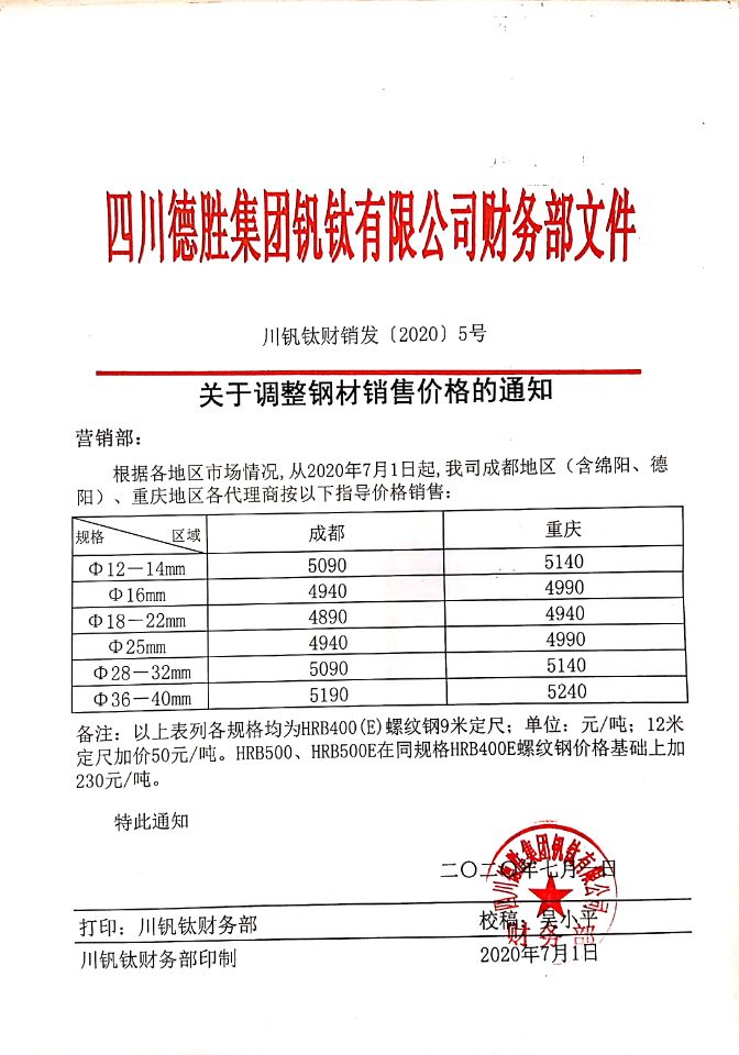 千亿平台登录入口7月1日钢材销售指导价 千亿平台登录入口7月1日钢材销售指导价