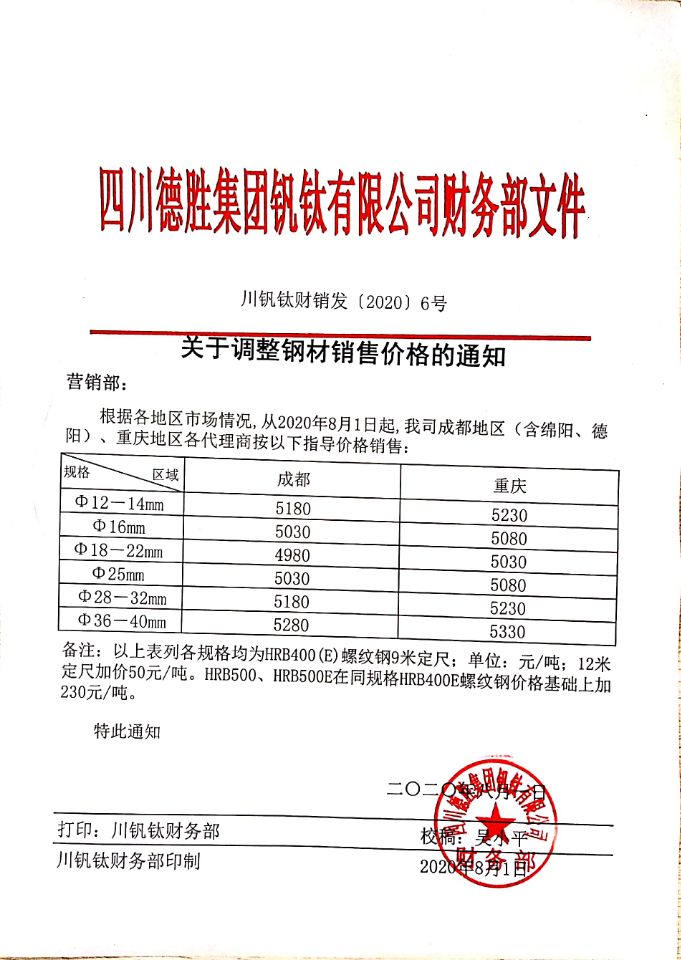 千亿平台登录入口8月1日钢材销售指导价 千亿平台登录入口8月1日钢材销售指导价