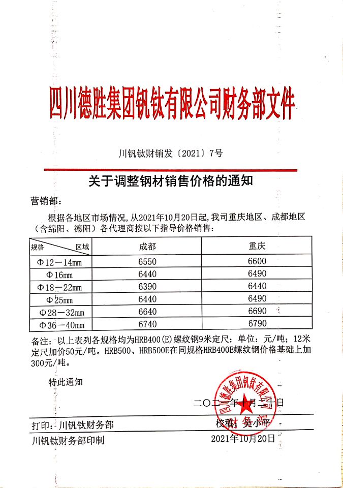 千亿平台登录入口10月20日钢材销售指导价 千亿平台登录入口10月20日钢材销售指导价