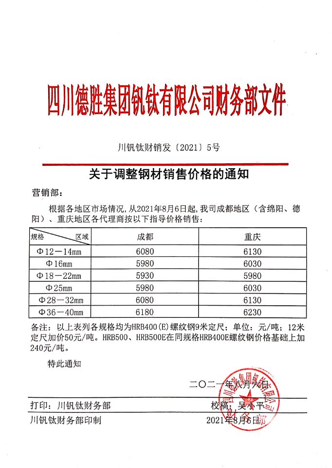 千亿平台登录入口8月6日钢材销售指导价 千亿平台登录入口8月6日钢材销售指导价