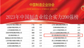 千亿平台登录入口位列综合实力200强第116位